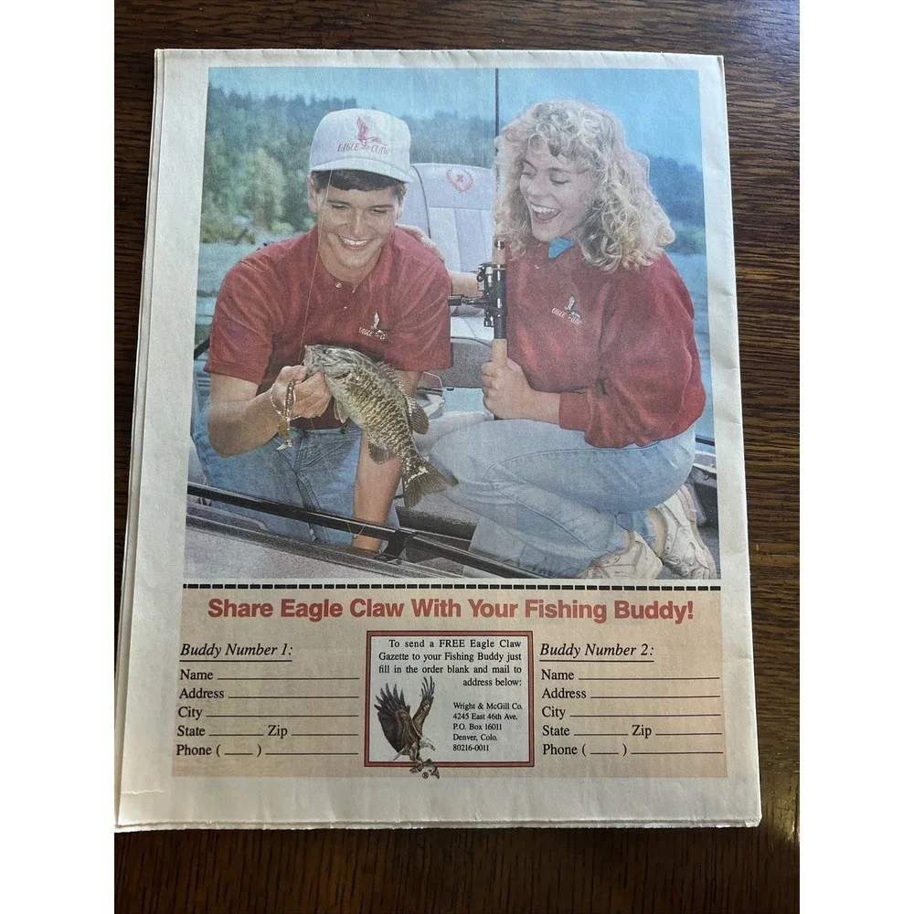 Rare -‎ Eagle Claw Fishing Gazette 1990 News & Products excellent condition